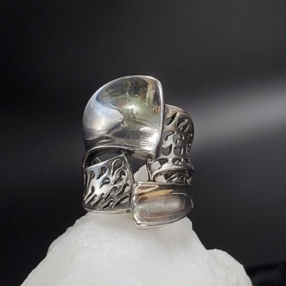 Sterling Silver 925 Ring Unique Silversmith Large Artisan Boho Jewelry - Picture 3 of 6